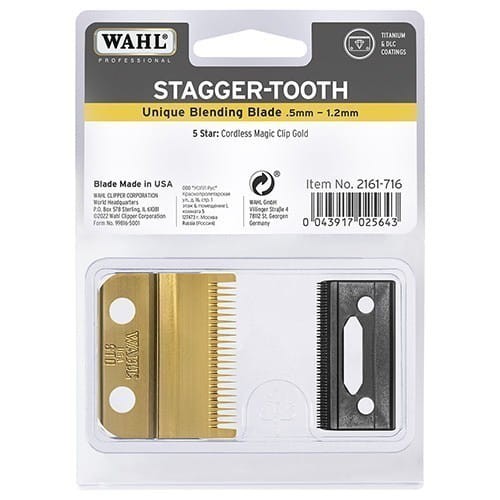 Złote ostrze tnące Wahl 2161-716 Stagger-Tooth z powłoką tytanową do maszynki Magic Clip Cordless.