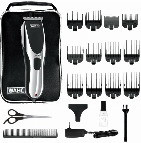 Bezprzewodowa maszynka do strzyżenia Wahl Chrome Pro Cordless w eleganckiej obudowie.
